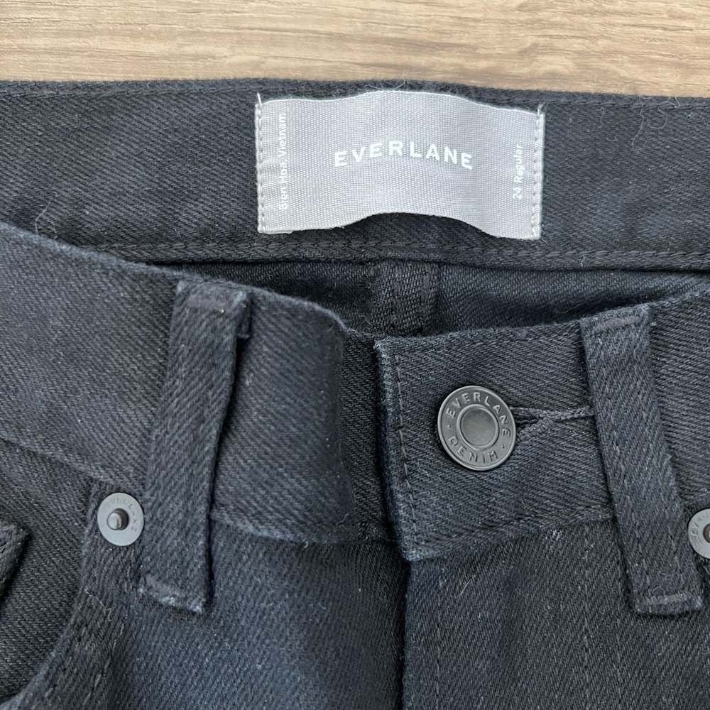 Everlane Boyfriend Black Jean Size 24R - Picture 3 of 7